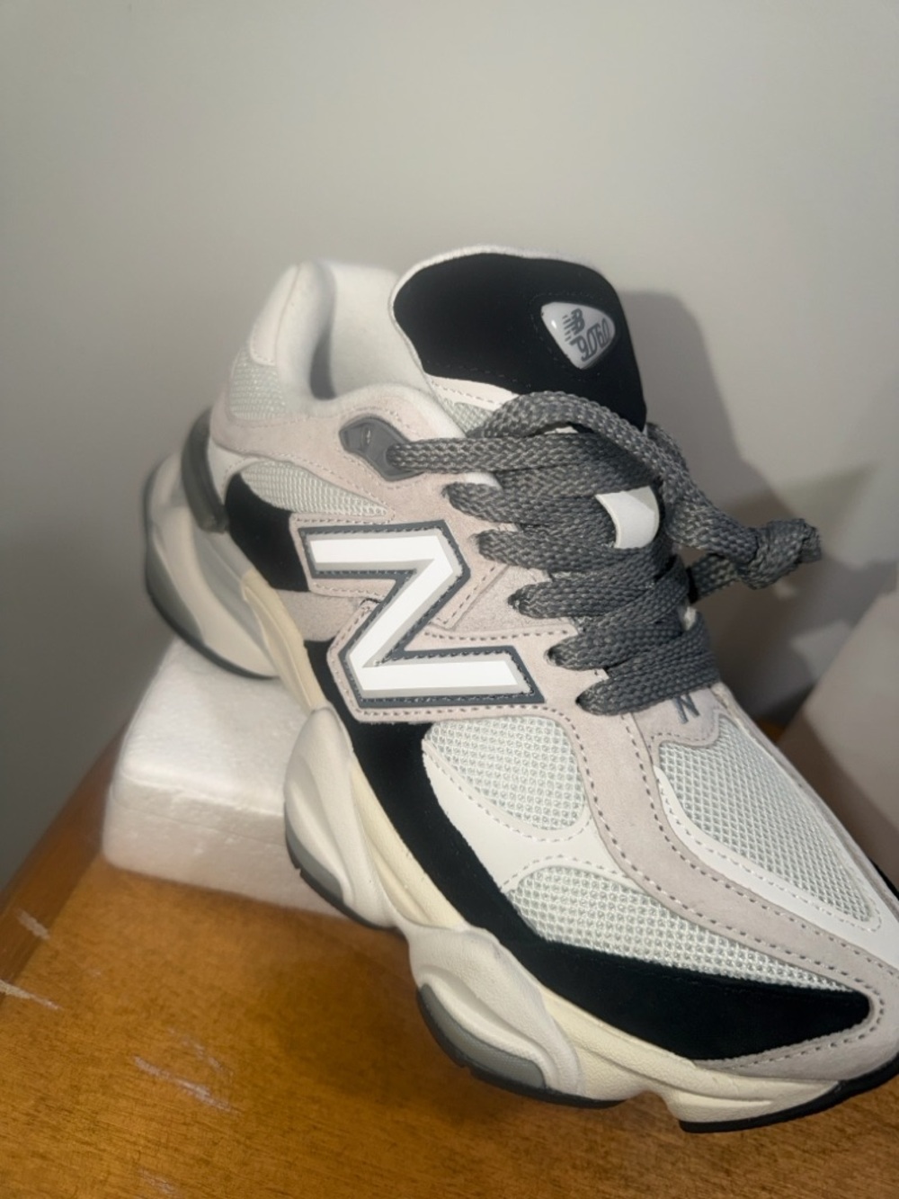 New Balance White Gray Lace-Up Athletic Sneaker Interior View